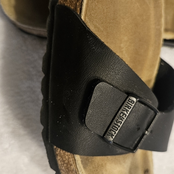 Birkenstock Madrid Sandals BirkiBuc Black Leather Women’s Size 8/39 Slides - Picture 4 of 4